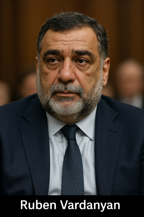 Ruben Vardanyanin mehkeme zalinda cekilmis portreti