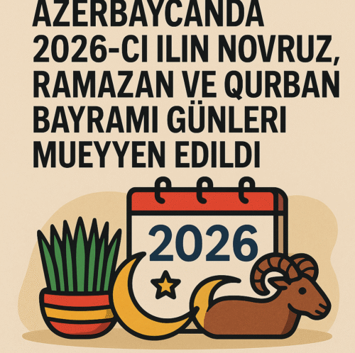 azerbaycanda 2026 bayram gunleri, novruz ramazan qurban tatil tarixleri konsept sekli