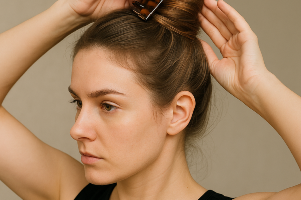 Qadin sacini krab tipli klips ile yigir, mexaniki dartilma sac follikullarinda zedelenme riski yaradir.