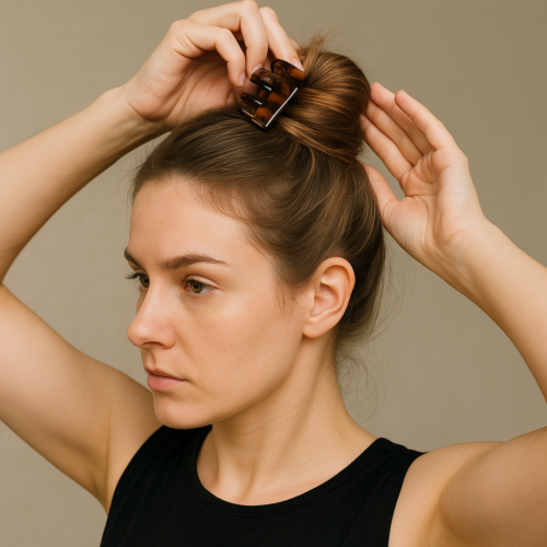 Qadin sacini krab tipli klips ile yigir, mexaniki dartilma sac follikullarinda zedelenme riski yaradir.