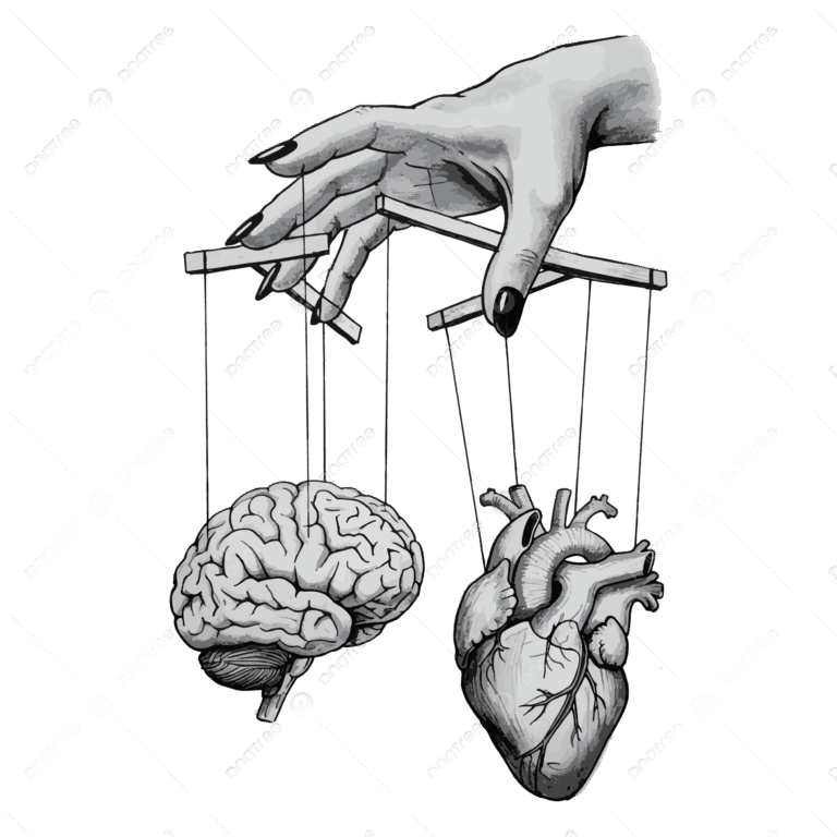 Psixologiya ve insan beyninin emosiyalarla bagli isleyisini gosterən abstrakt neon beyin illustrasiyasi